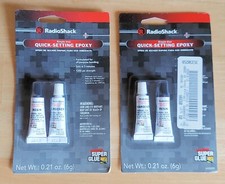 2X RadioShack 5-min Metal Glass Wood Epoxy All Purpose Bonding Super Glue .21 oz