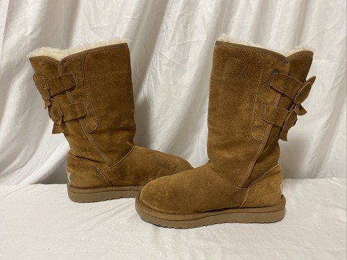 UGG Australia Women’s Boot Allegra Bow Size 6 Chestnut EUR 37 UK 4.….X232 - Picture 3 of 10