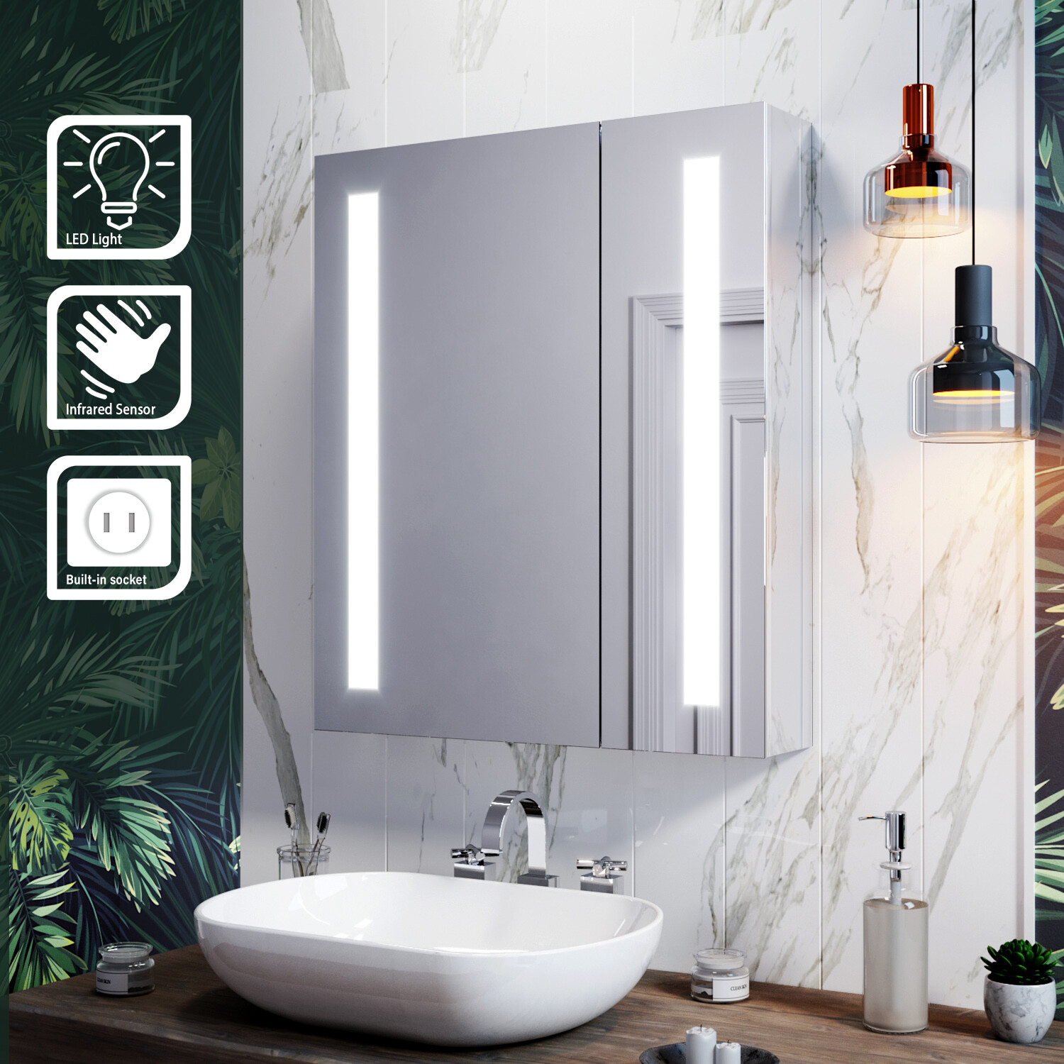 Led Bathroom Mirror Cabinet With Shaver Socket | Cabinets Matttroy