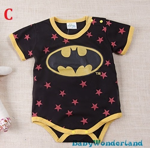Baby Boys Girls Superman Batman Spiderman Superhero Jumpsuit Romper Size 0-2Y - Picture 7 of 8