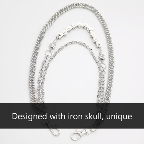 Pantalone per Pantalone Uomo Uomo Jeans Uomo Hip Hop Punk Pantaloni Catena Decorativi - Foto 5 di 12