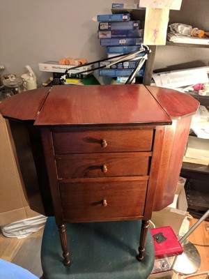Vintage Martha Washington Sewing Cabinet Solid Wood 3 Drawers Deep