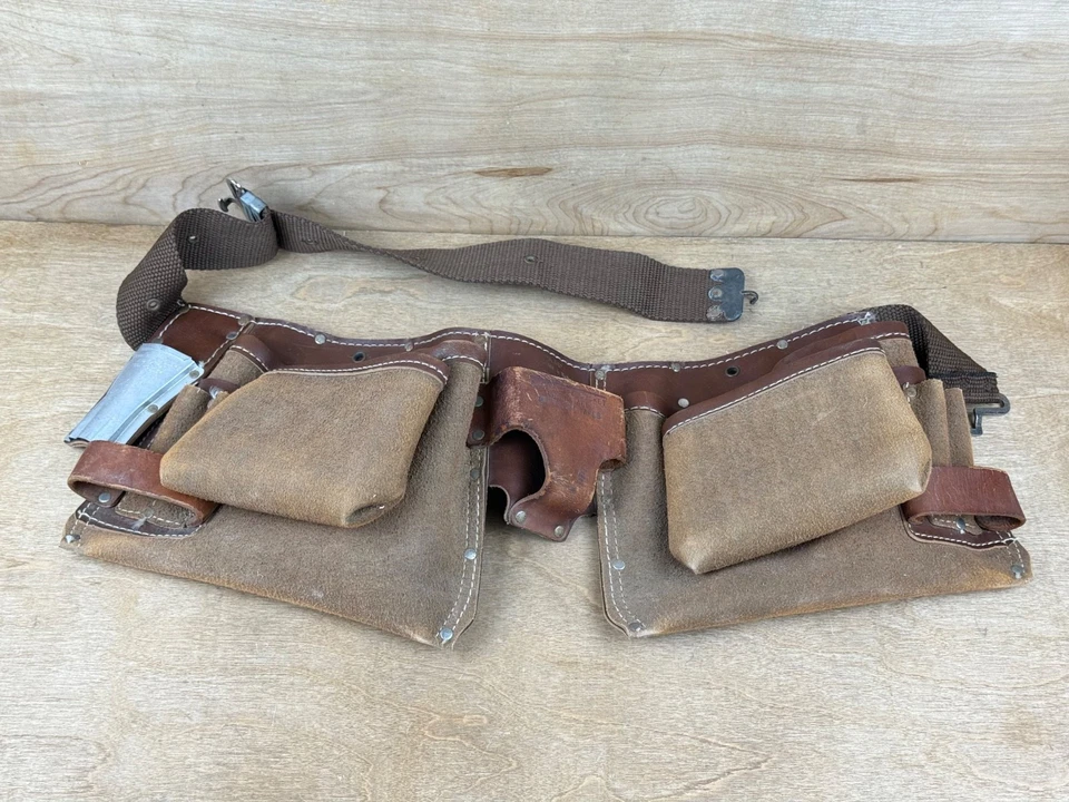 Avental vintage Nicholas carpinteiro-ferramenta cinto qualidade fina pesada número nº 1527 - Imagem 3 de 4