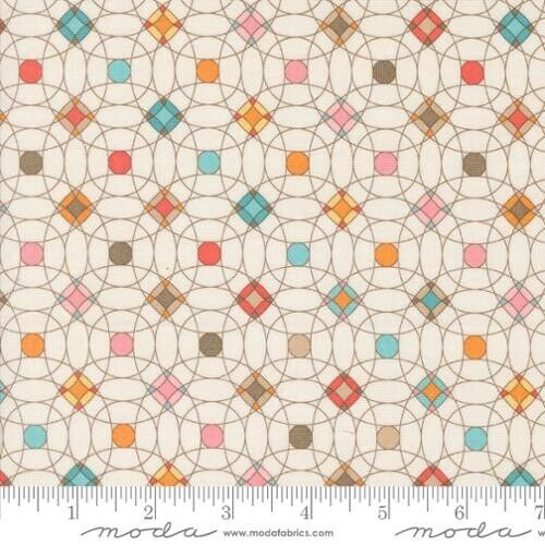 SUNDAY BRUNCH Scrambler Geometric Spritzer Quilt Fabric Moda/BasicGrey by 1/2 Yd - Picture 1 of 1