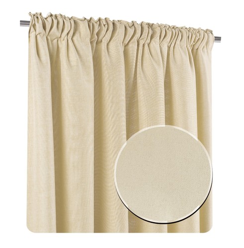 Gardine Vorhänge Leinen Optik Lichtdurchlässig UNI Ösen Kräusel Übergardine Deko - Bild 41 von 114