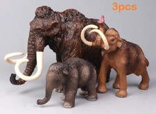 3pcs Mammoth Animal Toy PVC Action Figure Doll Kids Toys Party Gifts