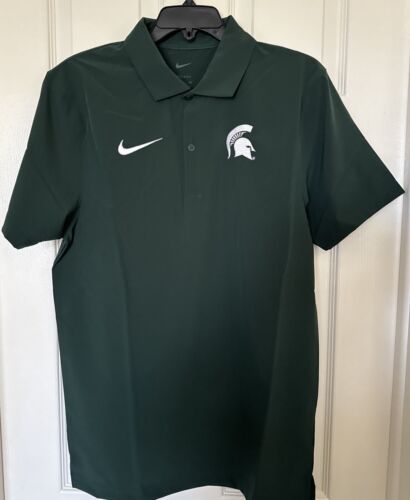 Nike Dri-FIT Mens Small Michigan State Spartans PE Short-Sleeve Green Woven Polo - Picture 3 of 10