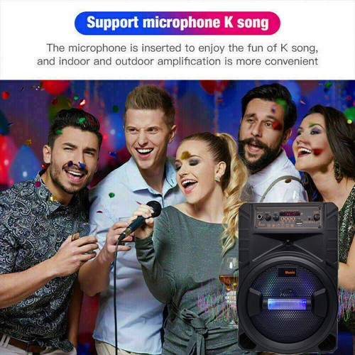 1500W 8'' Portable FM Bluetooth Speaker Subwoofer Heavy Bass Sound System Party - Picture 6 of 10