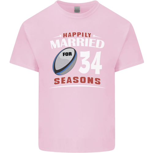 34 Year Wedding Anniversary 34th Rugby Mens Cotton T-Shirt Tee Top - Picture 33 of 110