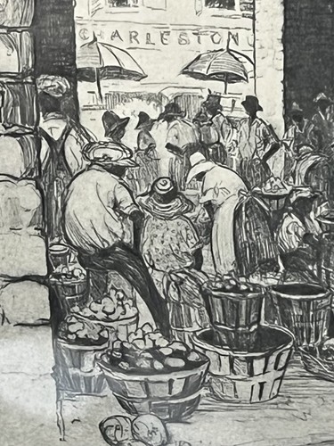 Elizabeth O'Neill Verner " The Market " Signed Lithograph Charleston SC - Picture 6 of 10