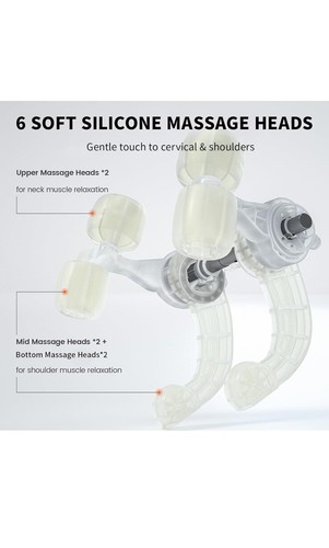 Breo N5 Mini Shiatsu Massager For Neck And Shoulders Gray w/ Heat - Picture 4 of 14