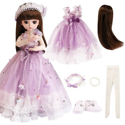 1/6 BJD Dolls 30CM BJD Doll Replaceable Hair Clothes Face Makeup Dress DIY Toys - Picture 14 of 20