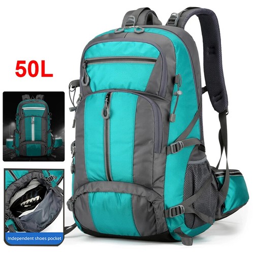 50L Nylon Backpack Camping Bag Outdoor Hiking Trekking Climbing Travel Shoulder