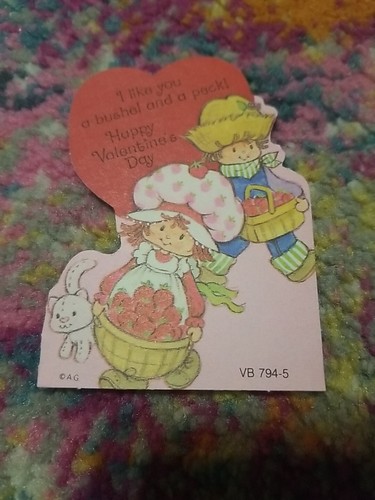 Vintage Strawberry Shortcake Valentine's Day Card 1982 Unused Envelope Custard