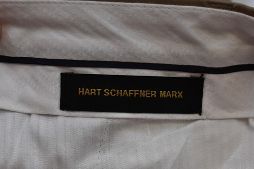 Hart Schaffner Marx Mens Tan Wool Pleated Dress Pants Slacks Trousers 35 - Picture 10 of 11