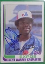 Warren Cromartie Montreal Expos 1982 Autographed Card