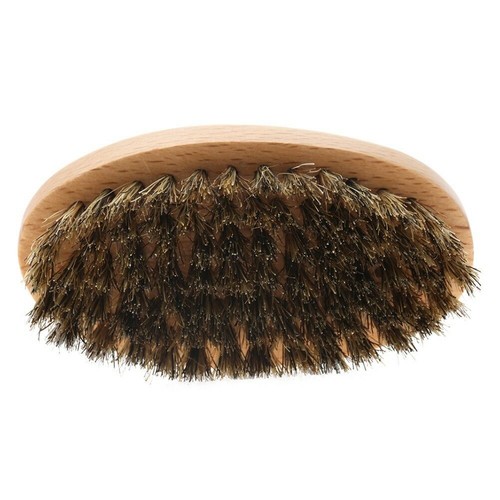 Natural Boar Bristle Beard Brush Moustache Wood Round Handle Mens Beard Brush - Picture 7 of 9