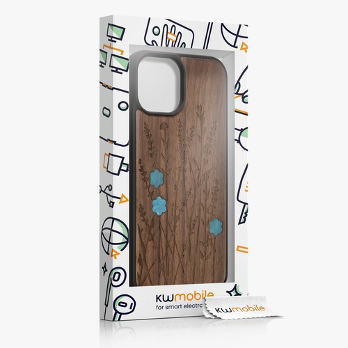 Cover compatibile con iPhone 15 legno e bumper TPU - Foto 7 di 9