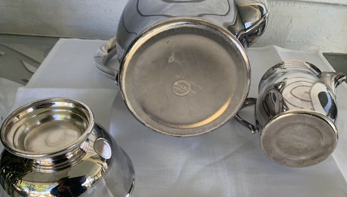 Coffee/Tea Set, Silverplate, WM Rogers & Son Vintage Paul Revere Reproduction - Picture 7 of 8
