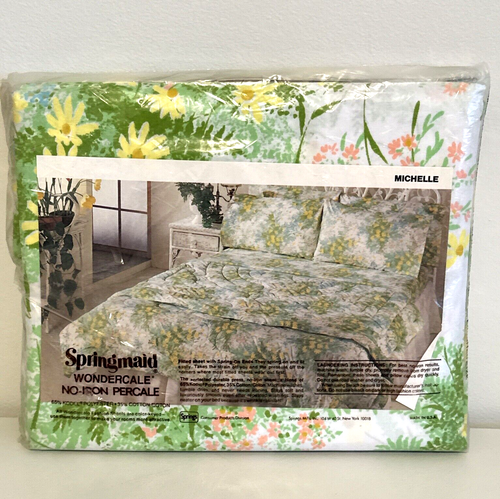 SPRINGMAID Wondercale Michelle Floral (Double) Full Flat Sheet No Iron Percale - Picture 4 of 7