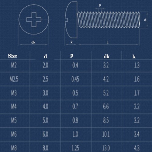 Tornillos de máquina de cabeza redonda Phillips de acero inoxidable A4 M2,5 M3 M4 M5 M6 M8 - Imagen 2 de 15