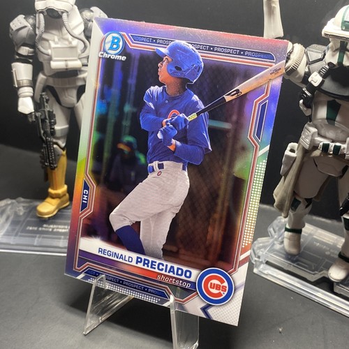 2021 Bowman Draft Chrome Refractor REGINALD PRECIADO #BDC-199 Chicago Cubs - Picture 3 of 4