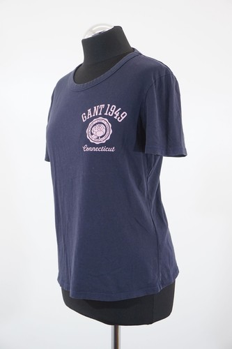 GANT Damen T-Shirt M blau dunkelblau Motiv Rundhals Regular A144 - Bild 3 von 5