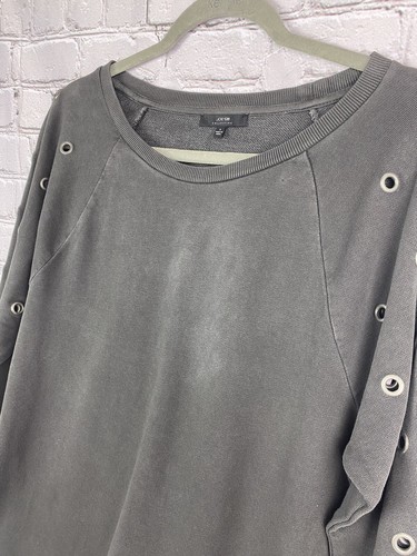 Joe’s Collection Size Small Dark Gray Metal Accent Pullover Sweatshirt - Picture 2 of 8