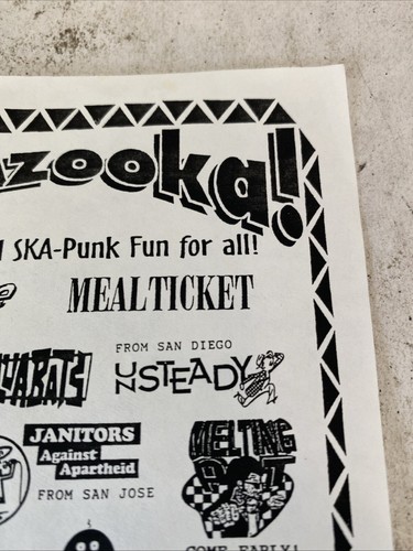 Skazooka Buck-O-nine Meal Ticket Aquabats Vintage Original Concert Show Flyer - Picture 5 of 9