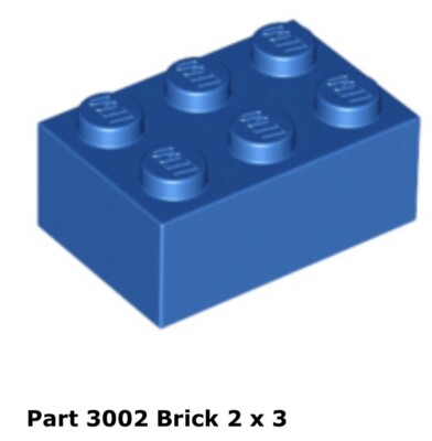 Lego 2x 3002 Blue Brick 2 x 3 7161