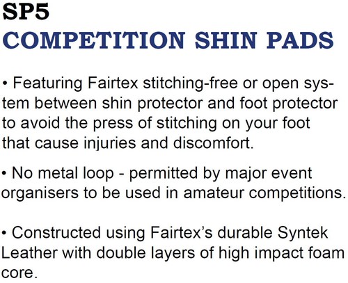 PROTECTOR FAIRTEX SP5 SHIN PADS DE COMPETENCIA MUAY THAI KICK BOXING MMA - Imagen 5 de 11