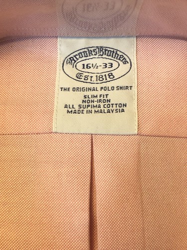 New Classic Brooks Brothers 16 1/2x33 Button Down Collar Non-Iron Dress Shirt - Picture 3 of 5
