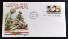 WW2 MEDICAL SERVICES SAVE LIVES ON FRONT 1993 50TH ANNIV FLEETWOOD CACHET FDC UN