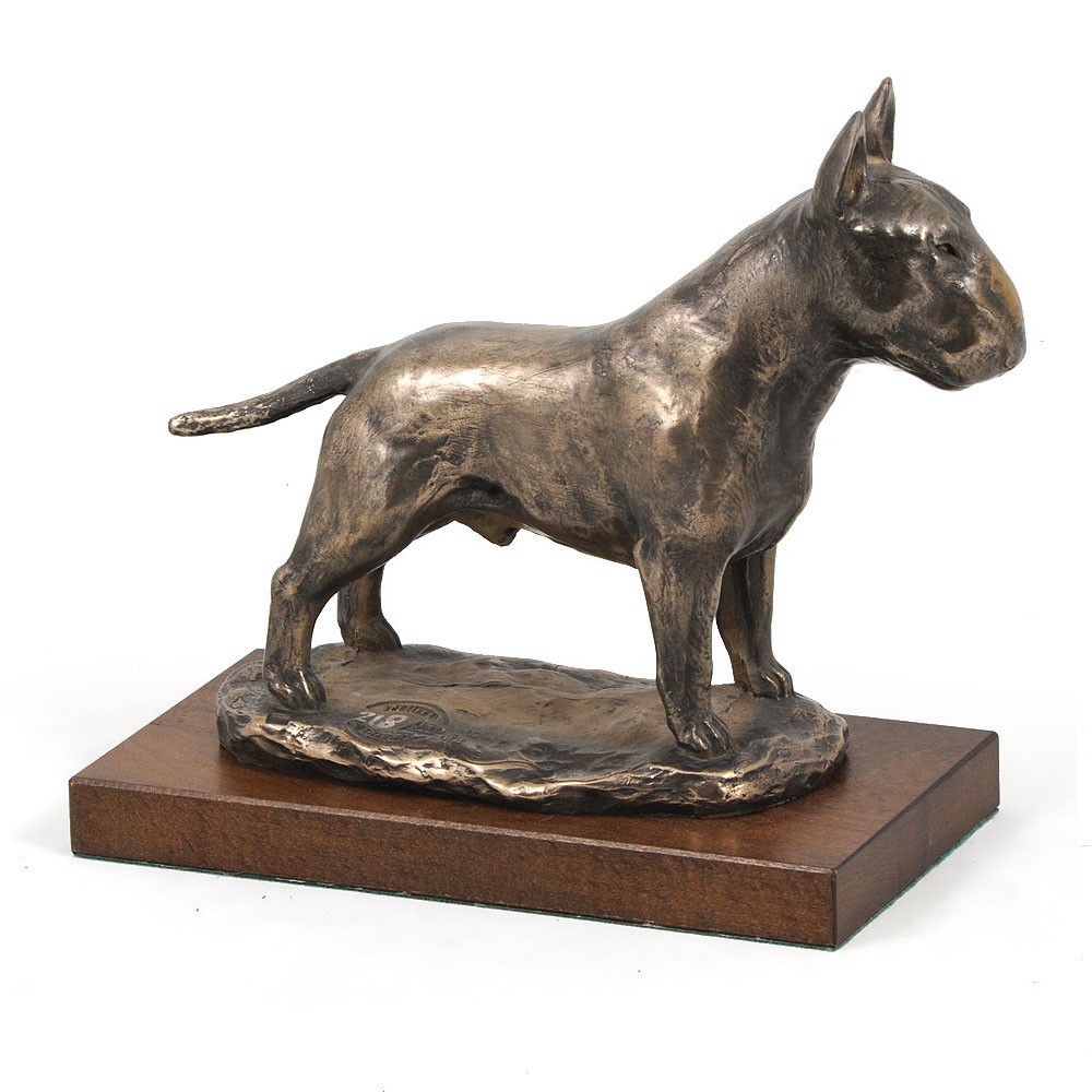 Bull Terrier - busto statua di cane su base di legno, Art Dog IT Bull Terrier - busto statua di cane su base di legno, Art Dog IT
