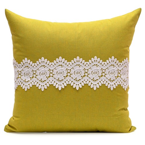 Decorative Cushion Cover Throw Pillow Case Covers Home Decor Solid with Lace-S5 - Picture 62 of 73