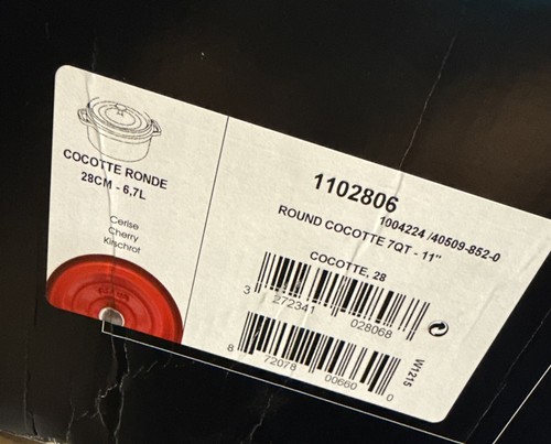 STAUB Cast Iron 7-qt Round Cocotte Cherry 🍒❌new With Defects❌🔵 - Imagen 7 de 7
