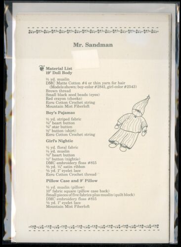 Prairie Farm Designs MR. SANDMAN Floppy 19" Puppen Quilt schwarz Handwerk Schnittmuster - Bild 2 von 2