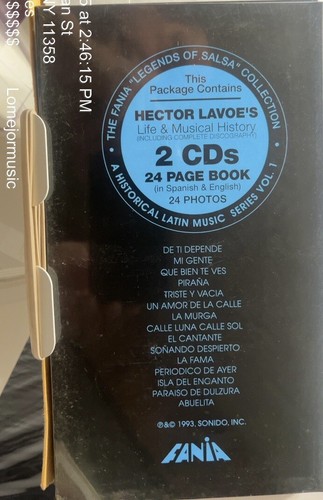 Rare No Longer Made 2CD set Long Box Hector Lavoe Legends of salsa & 24pg bookle - Picture 2 of 2