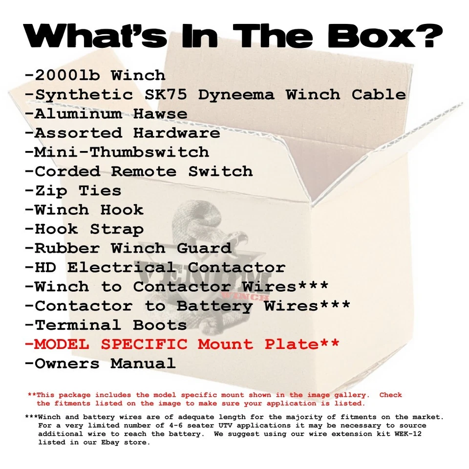 Cabrestante Venom ATV 2000 LB 2014-23 Honda Foreman TRX500 y TRX520 Foto 4 de 4