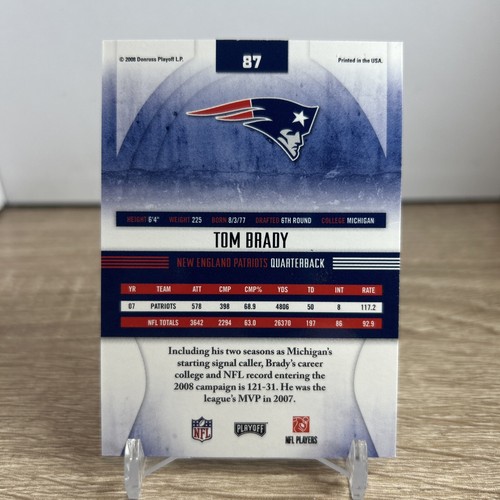 2008 Donruss Playoff absolute Erinnerungsstücke #87 Tom Brady - Bild 2 von 2