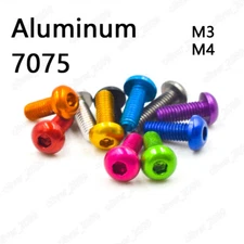 Colorful Aluminum 7075 Hex Socket Button Head Screws M3 M4