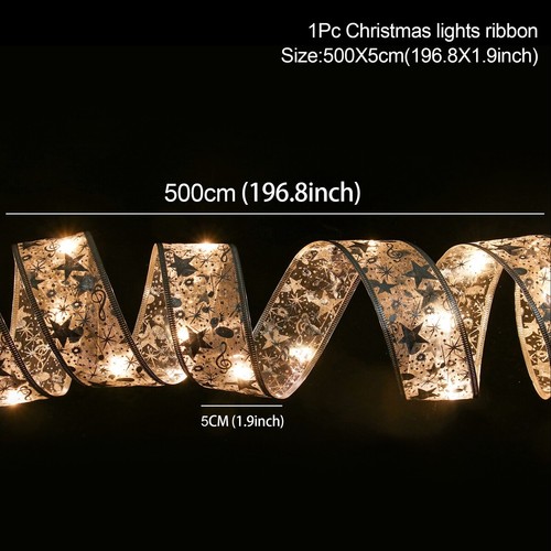 3M 10M LED Ribbon Light Christmas Tree Xmas Top Ribbon Bows Party Ornament Decor - Picture 23 of 27
