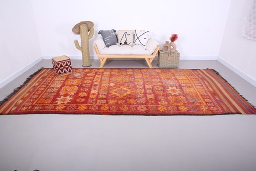 Vintage Moroccan Rug 6.1 x 13.3 ft - Berber rug - Old Moroccan Rug - Boujaad Rug - Picture 2 of 12