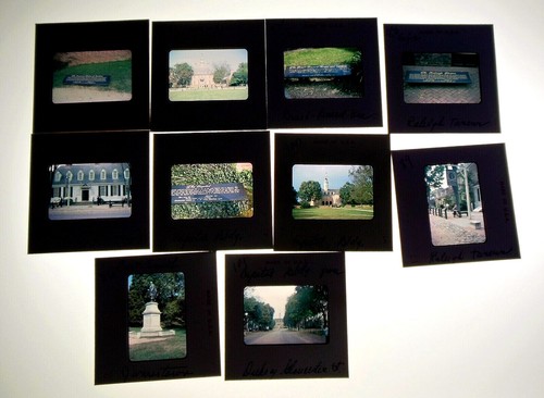 Fotografías de viaje 10 coloniales Williamsburg Virginia 1962 Kodachrome película diapositiva - Imagen 1 de 6