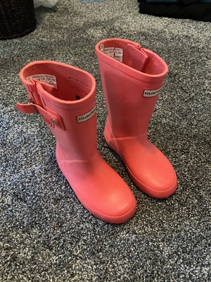 Kids Hunter Rain Boots Coral Pink Size 12 eBay