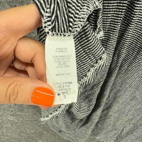 Unbranded Dress Women S Small Gray Striped Shift Midi Sleeveless Crew Neck Rayon - Picture 5 of 6