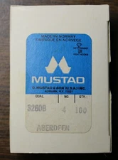 Vintage Mustad 3260B size 4 Gold Aberdeen Hooks Made In Norway Mustad & Son USA