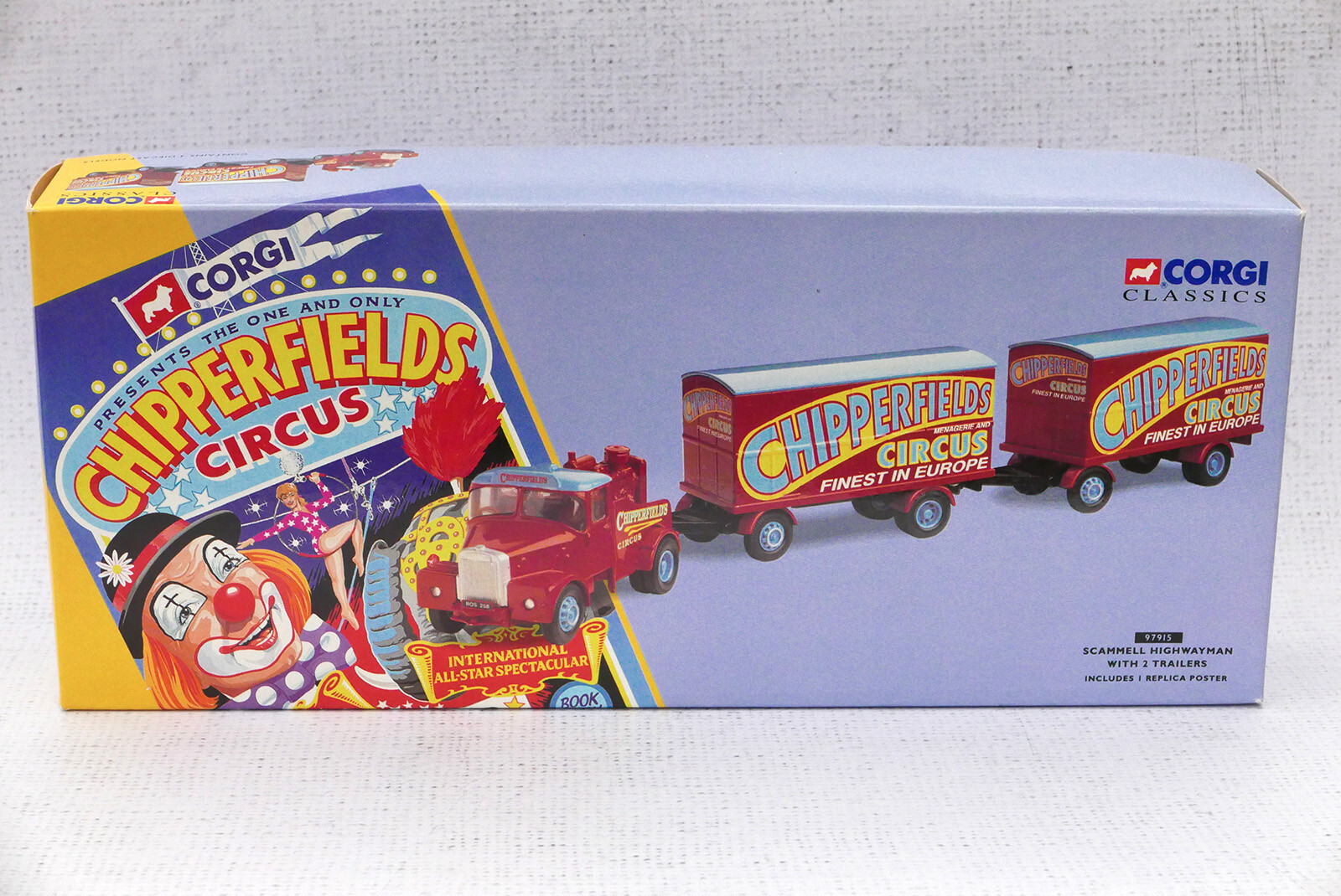 Camion Cirque Corgi - Scammell Highwayman Avec Remorque Et Caravane Chipperfield's