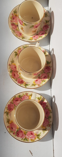 Rare Royal Doulton Roses and Wattle Demitasse cups and saucers England D5643 - Picture 5 of 20