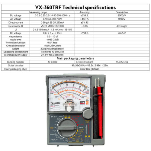 YX-360TRF Anglog Multimeter Drop Seismometer Zero Center Resistance Measuremen - Picture 3 of 12